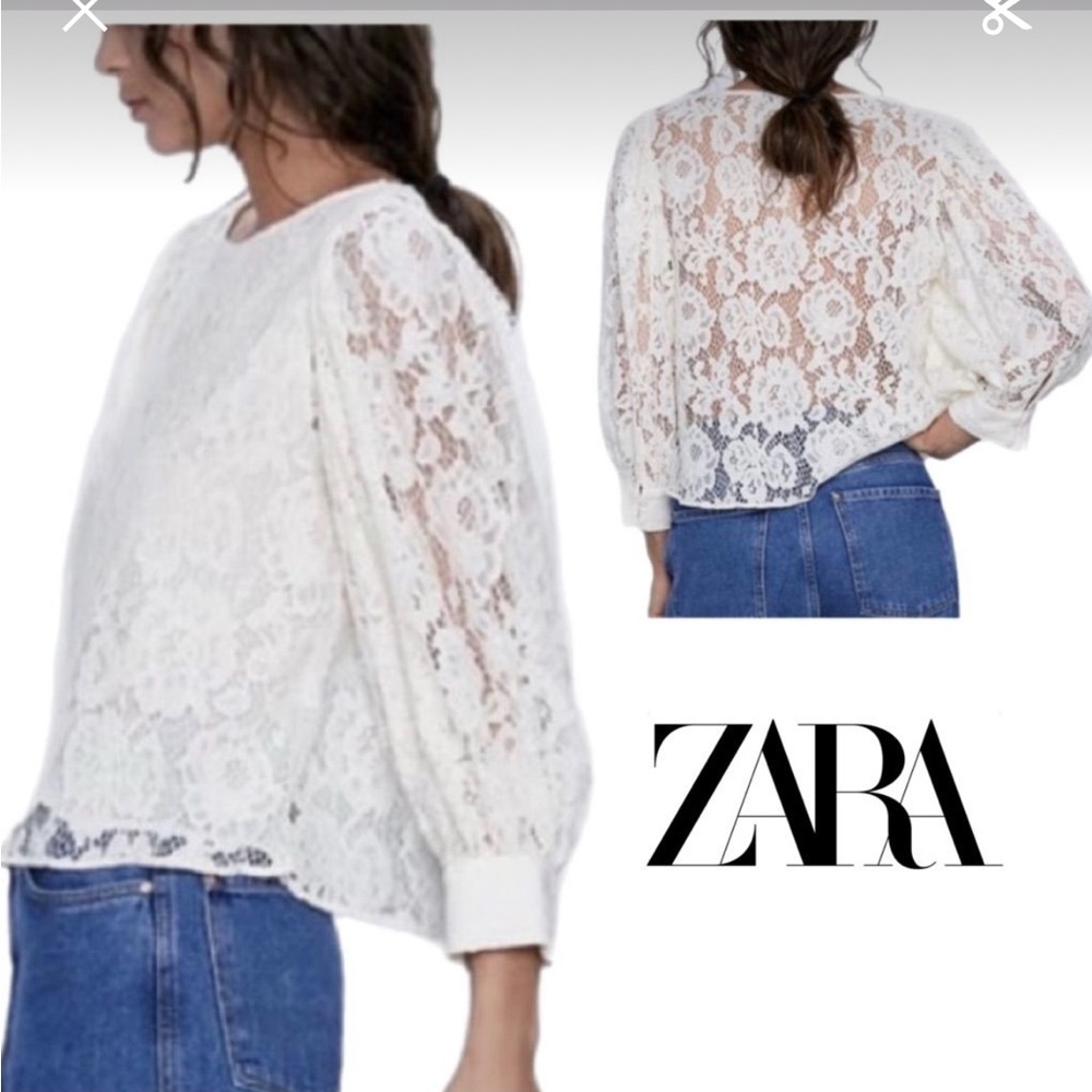 NWT Zara Women's Cream Lace Top